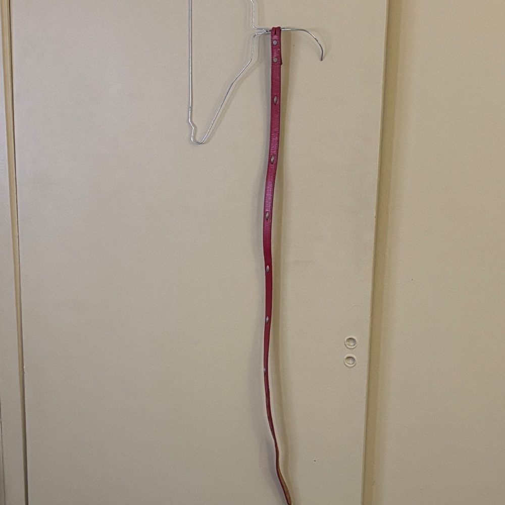 Two Western Red Leather Belts